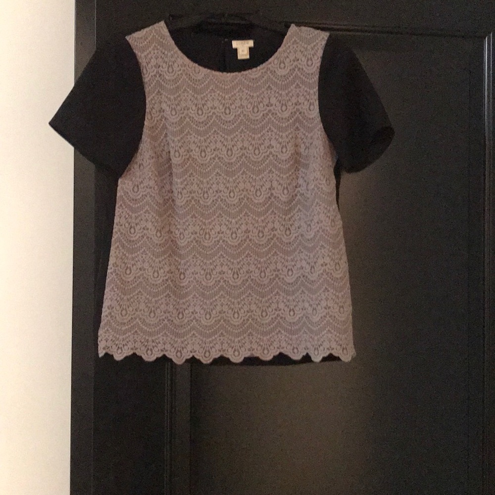 J.Crew lace front blouse